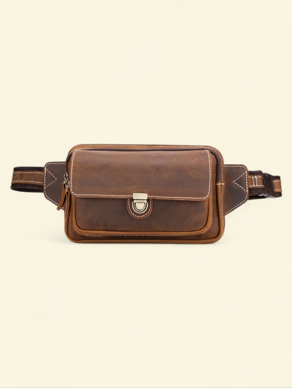 Kattee Brown Leather Sling Bag - Compact Everyday Carry